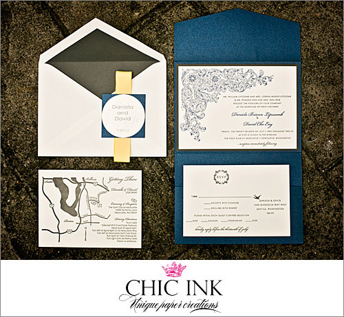 Wedding invitation by Chic Ink, Photo by Alante Photography | junebugweddings.com