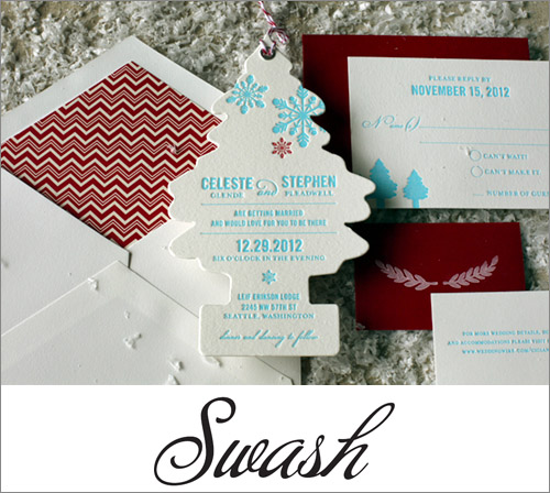 Swash Letterpress Wedding Invitations | junebugweddings.com