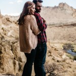 Cozy Cliffside Couple Portraits at Smith Rock